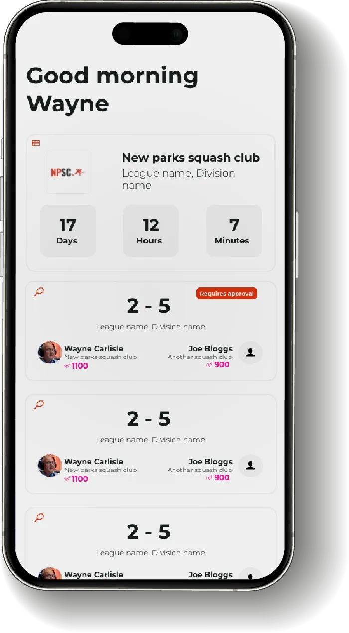 Squash app shown on mobile device